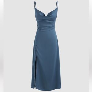 Cider Blue Silk Dress